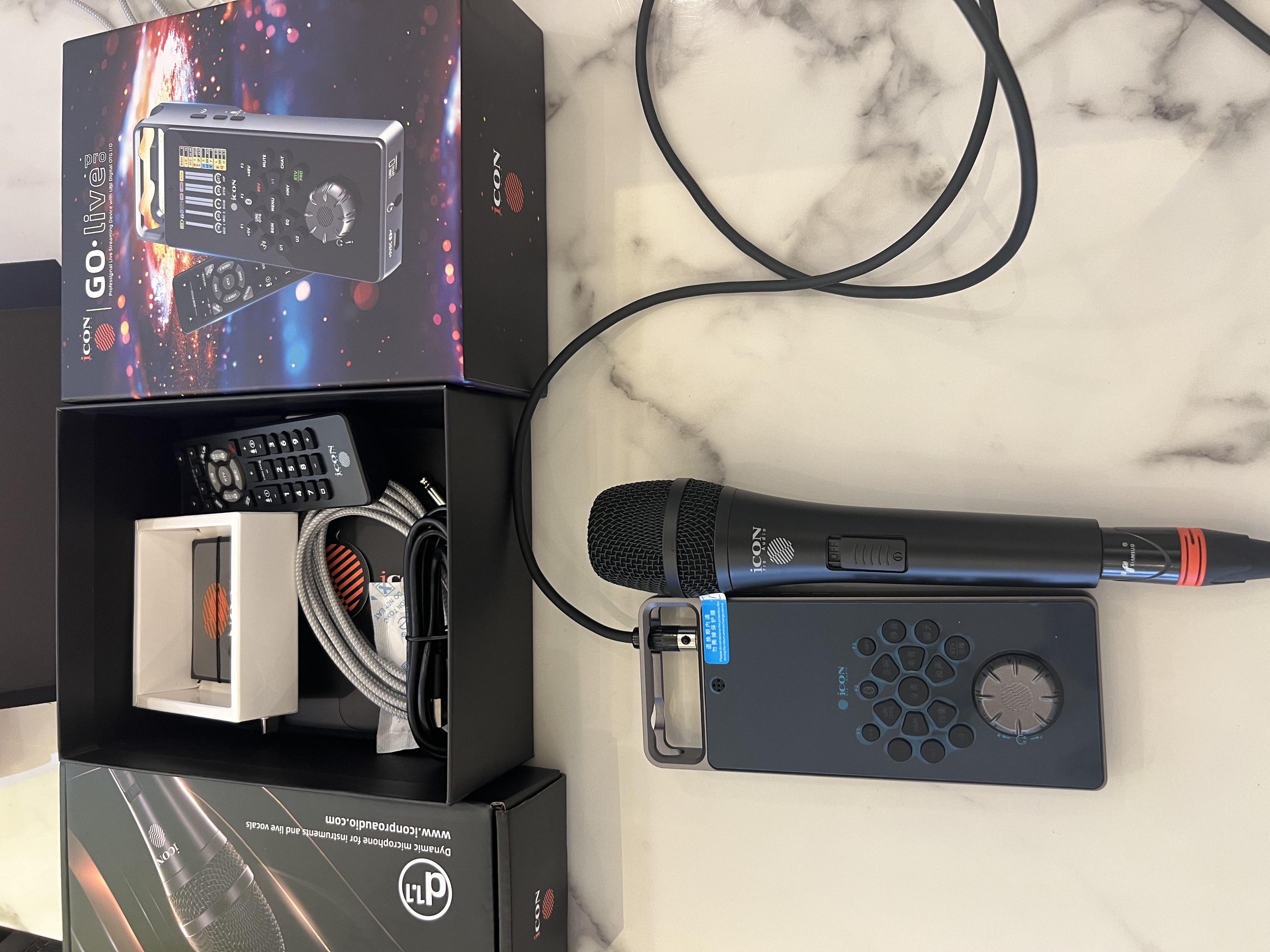 艾肯声卡 GoLive Pro手机声卡+D1.1动圈麦直播套餐手机声卡直播设备便携户外直播主播录音唱歌K歌 实拍图