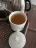 家用办公陶瓷杯大茶缸新中式桌面马克杯会议室酒店带盖喝水杯茶杯 描金线—办公杯（花开富贵）（双线） 400ml 实拍图
