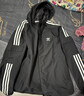 adidas简约三条纹跑步运动立领夹克外套男装秋季阿迪达斯官方 黑色/白（推荐选大一码）   XL 实拍图
