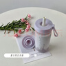 乐扣乐扣（LOCK&LOCK）夏天塑料儿童水杯奶茶杯Tritan带吸管户外提手男女杯子520mL紫色 实拍图