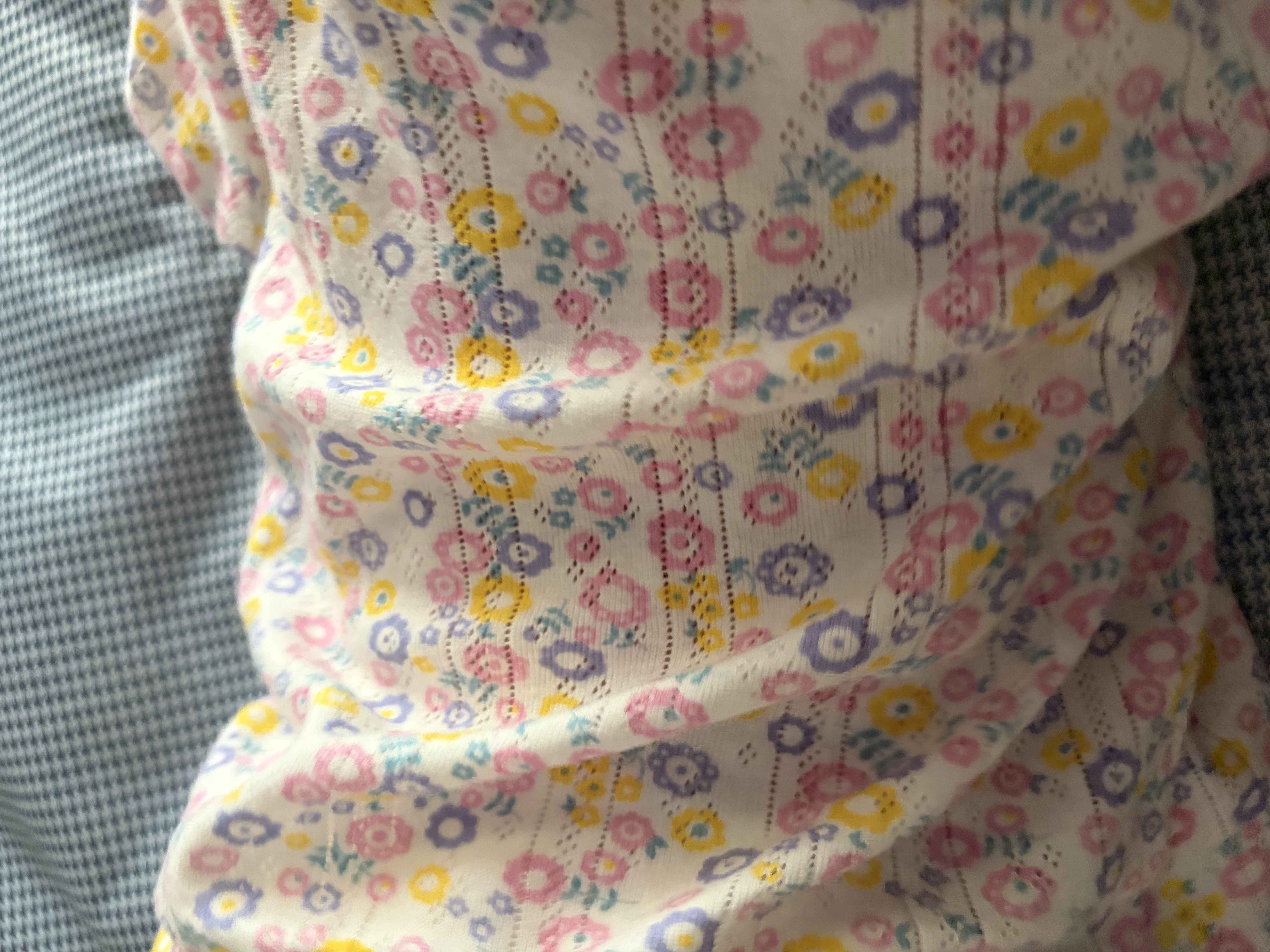 印品棉棉屋2件装夏季日系中小儿童装半袖上衣纯全棉a类女童宝宝短袖t恤外穿 纯色紫碎花短袖2件装 90 实拍图