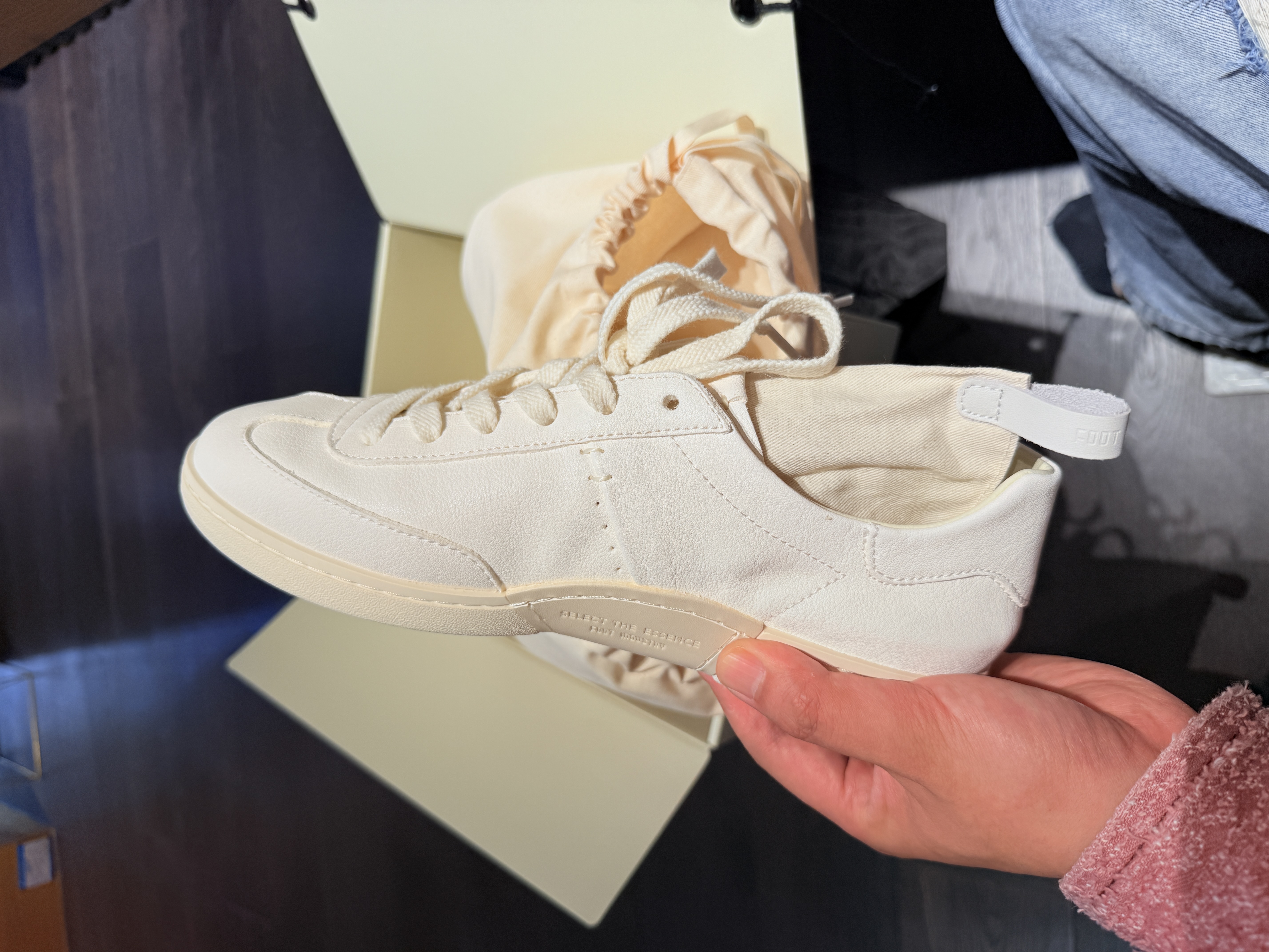 FOOT INDUSTRY 足下工业「品牌经典」极简德训鞋无内里薄底舒适时尚休闲小白鞋 古白 41 实拍图