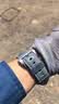 istrap苹果手表表带疯马牛皮Apple Watch Ultra3/2手表带S11/10/9/8/7/6/SE厚实真皮表链iWatch男士腕带 孔雀蓝【银色配件 44/45/46MM表盘【适用Wat 实拍图