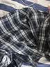 CLOR格子长袖衬衫男士春秋季潮流ins宽松休闲衬衣外套CLCX04藏青2XL 实拍图