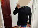 Mr.Bu布先生明星同款男士长袖T恤春秋季小白T情侣内搭打底衫纯色衣服 V领-曜岩黑 L (175) 实拍图