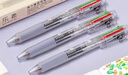 得力(deli)多功能4色圆珠笔 0.7mm子弹头按动笔原子笔中油笔 (黑红蓝绿) 5支/盒DL-33413高考考试 实拍图