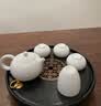 金镶玉 茶盘圆形储水家用功夫茶具干泡茶台托盘 陶瓷双圆25*5cm 实拍图