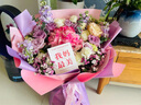 冉子花坊鲜花速递粉玫瑰百合向日葵混搭花束送女友生日礼物同城配送 韩式紫玫瑰绣球混搭花束 实拍图