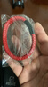 末言雨（MOYANYU）欧美流行黑色宽扁皮绳手链钛钢男士编织皮质手环韩版潮人饰品礼物 红色加大号22cm(手围18.5-20cm) 实拍图