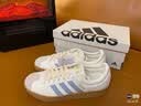 adidas「T头鞋」VL COURT 2.0复古休闲板鞋德训鞋阿迪达斯轻运动   汉玉白/蓝色/金色 (推荐女生买小半码)   37 实拍图