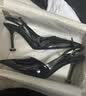CHARLES&KEITH漆皮尖头斑马纹高跟凉鞋生日礼物送女友CK1-60280477 Black Patent黑色 36 （230） 实拍图
