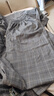 红豆居家男士精梳纯棉情侣睡衣男格纹长袖女士家居服 山黛蓝 3XL 实拍图