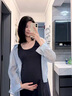 煦依舍孕妇夏装连衣裙2026新款孕期穿搭法式条纹衬衫背带长裙子夏季套装 深蓝背心裙+蓝色衬衫（套装） L 实拍图