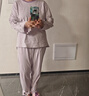 蕉内（Bananain）棉棉305H男女士睡衣睡裤纯棉情侣家居服套装春夏季长袖长裤不闷汗 【女士】粉紫 L 实拍图