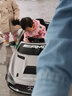 LULEA CO奔驰儿童电动车四轮汽车遥控玩具车可坐人小孩带摇摆童车六一礼物 烤漆银灰【赛车版】电子转向+皮座+便携拉杆+软胎 实拍图