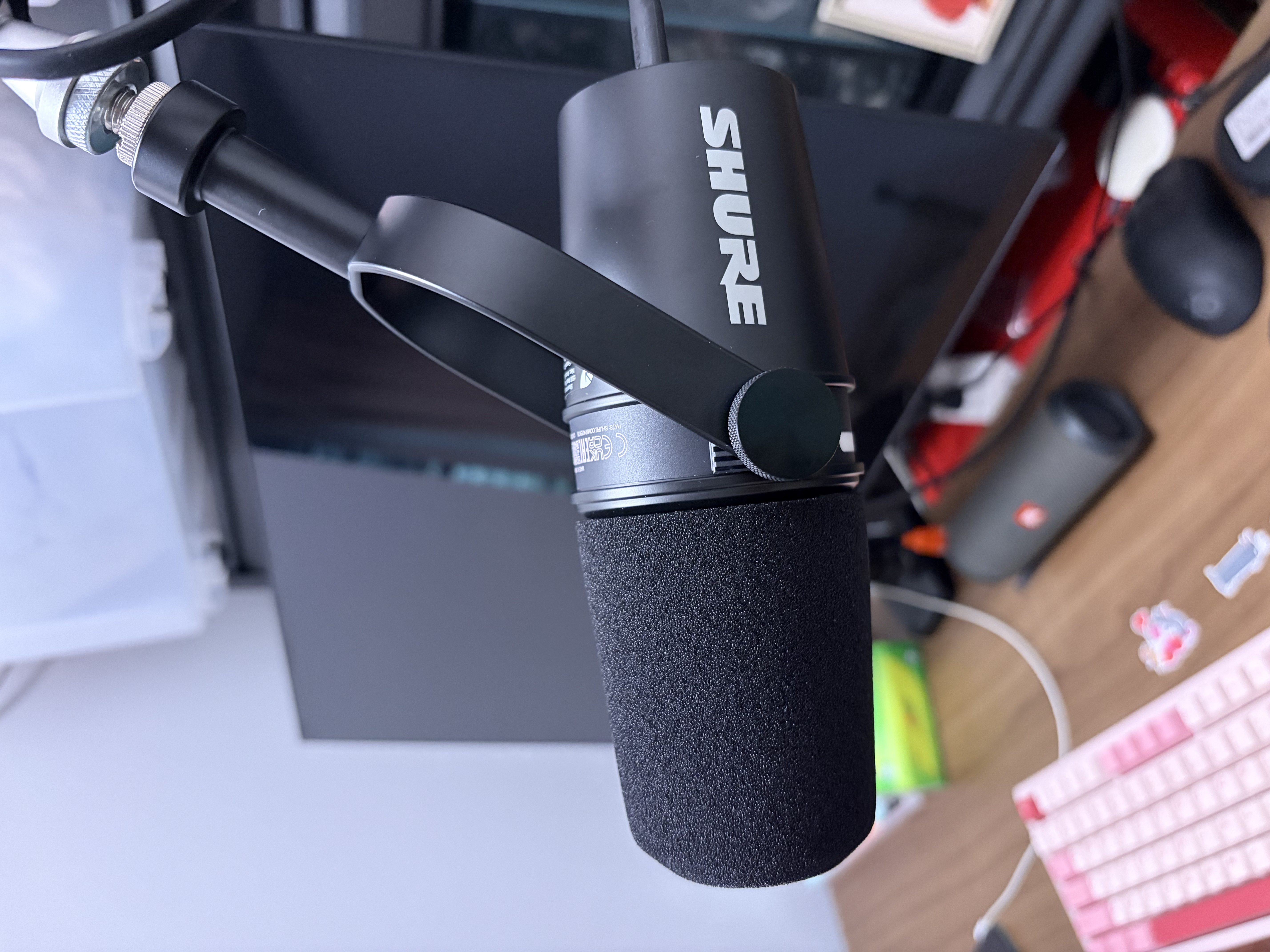 SHURE舒尔MV7+专业USB麦克风电脑手机游戏直播录音配音动圈主播k歌家用话筒 黑色 实拍图
