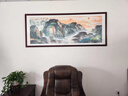 良木旭日东升山水画靠山图适合客厅东墙的挂画办公室挂画沙发背景墙画 A-旭日东升·紫气东来 120*40cm/高清微喷 雅致红木色直角实木框+油画布+有机玻璃 实拍图