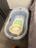十月结晶婴儿洗澡盆新生儿大号可折叠宝宝浴盆蓝色浴架2件套 实拍图