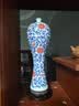 景德镇陶瓷器仿古中式青花瓷缠枝花瓶工艺品客厅摆件家居酒柜玄关书房电视柜办公室博古架茶室装饰品瓷瓶摆设 仿古青花缠枝莲釉里红美人醉（配木质旋转底座） 实拍图