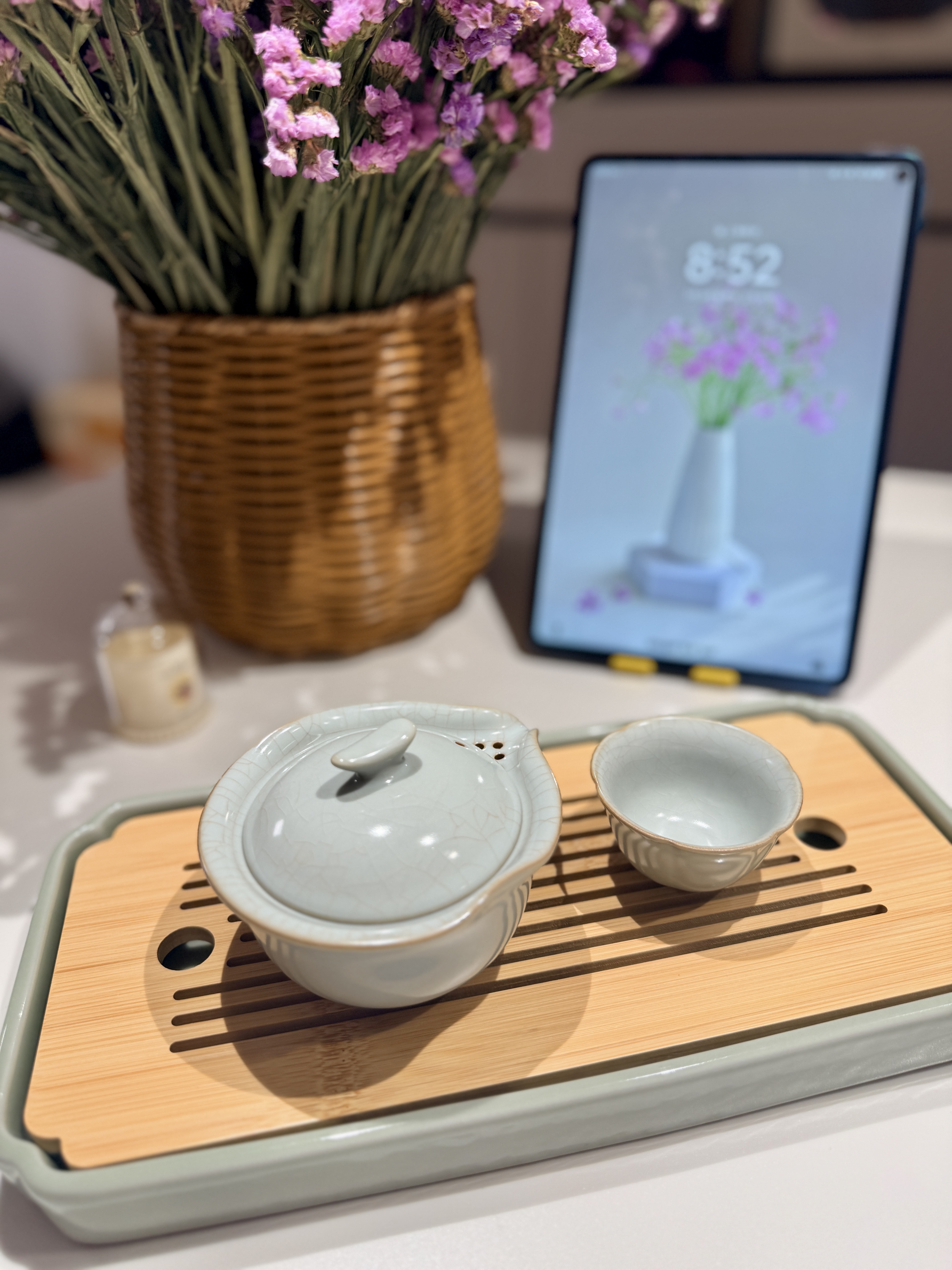 雅瓷汝窑主人杯单杯陶瓷功夫茶杯单个品茗杯冰裂天青色可养汝瓷葵口杯 汝窑葵口杯（一只）50ml1只 实拍图