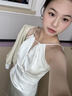 舒芳蝶（shufangdie）吊带连衣裙女装2026夏季新款绸缎面鱼尾长裙高级感中长小礼服裙子 米白色 S 实拍图