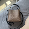 蔻驰（COACH）【品牌直供】奢侈品女包MOLLIE斜挎水桶包棕CBQ33 生日礼物送女友 实拍图