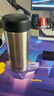 膳魔师（THERMOS）保冷保温杯400ML高真空不锈钢商务办公保温杯JCG-400C SBK 实拍图