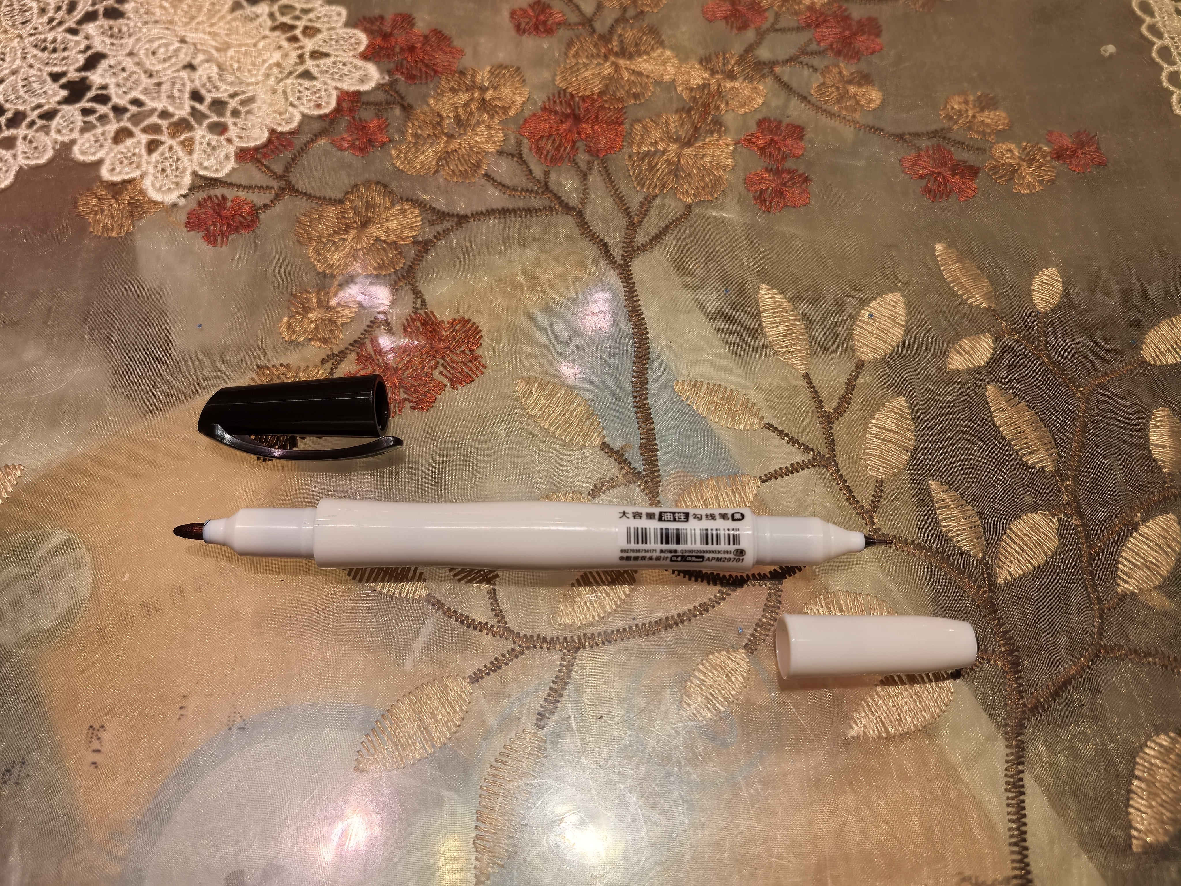 晨光文具大容量勾线笔美术记号笔学生美术生专用办公会议笔防水防油速干黑色3支装开学礼物 实拍图