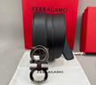 菲拉格慕（Ferragamo）腰带男士商务双面板扣皮带牛皮 3.5CM宽 圣诞礼物 送男友礼盒装 咖黑色/枪灰扣675542-689112 实拍图