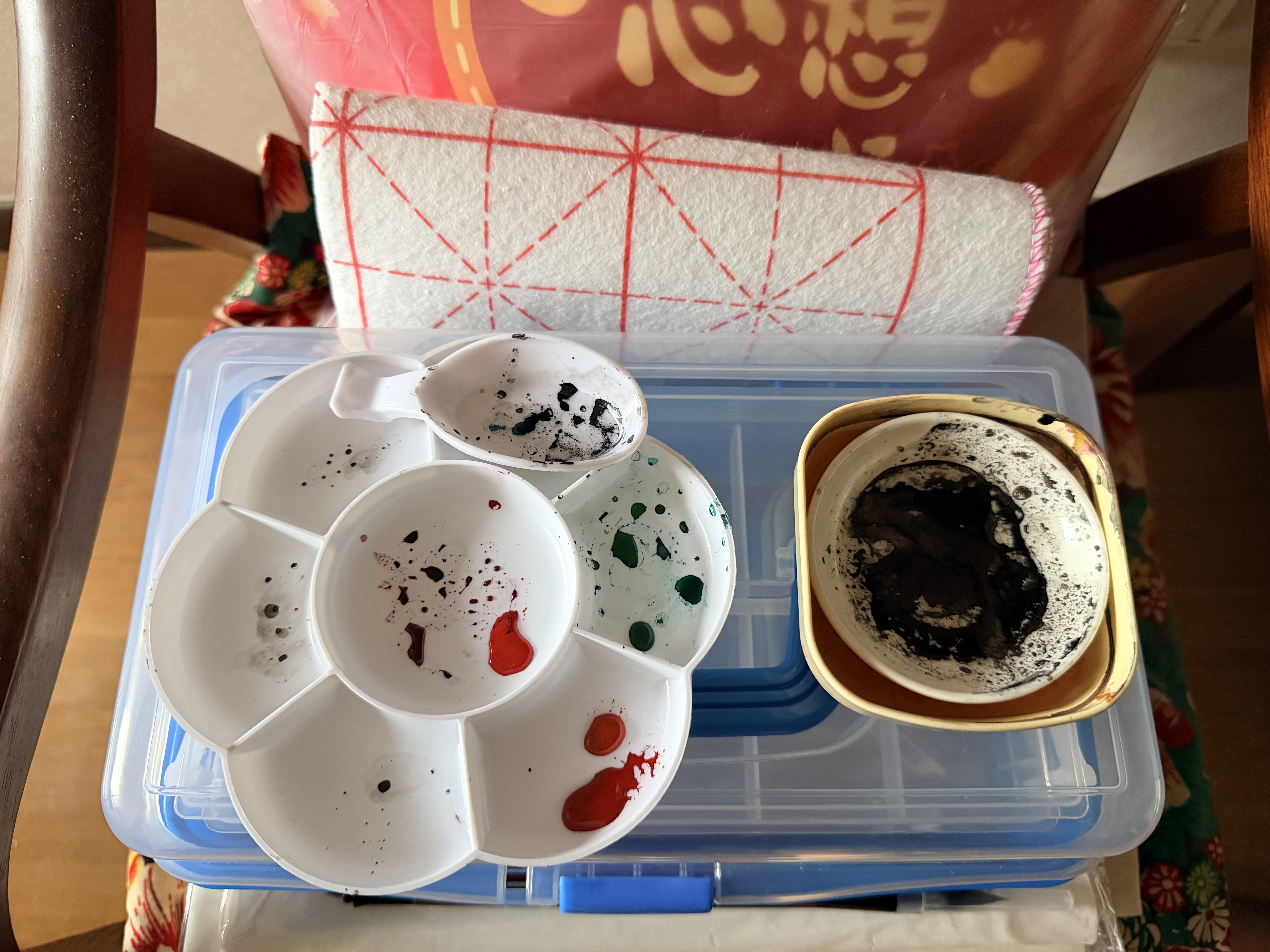 苏拉达（Surada）中国画颜料套装初学小学生儿童美术课必备水墨画山水工笔画工具箱18色6ML sd159 开学季文具套装 实拍图