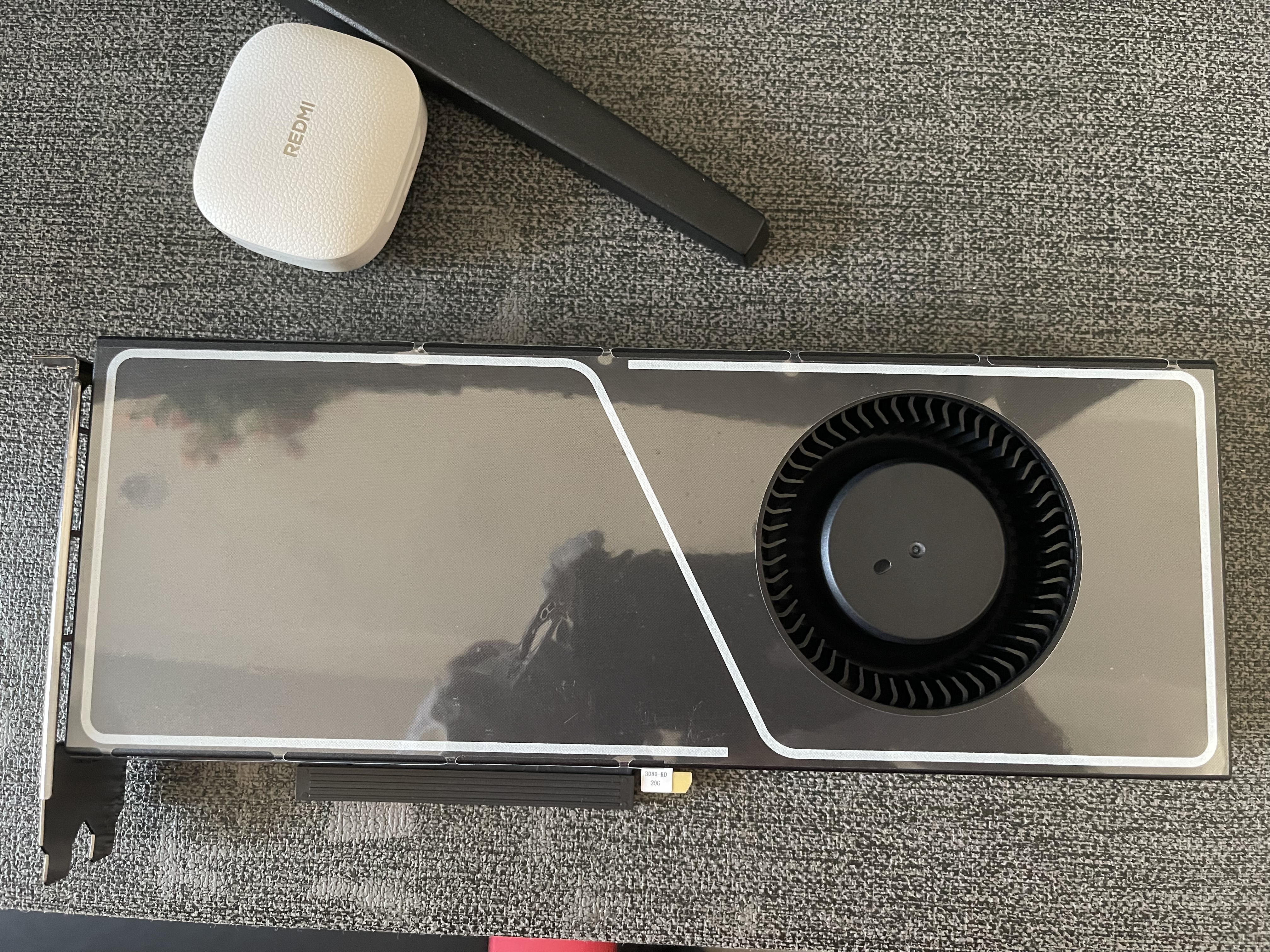 英伟达RTX3060/3080/3090/4060TI全新定制涡轮AI深度学习大模型专业显卡 全新RTX3080 20G公版涡轮 实拍图