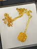 周六福爆闪方糖黄金项链足金吊坠生日礼物计价 约4.12g A0613172-40+5cm 实拍图
