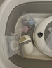 iuu婴儿洗澡盆 可折叠宝宝浴盆大号 洗澡神器躺托浴架新生儿童用品 【北欧灰-无线感温】+调节感温浴架+浴垫+脸盆*3 材质：FDA食品级材质检测认证 实拍图
