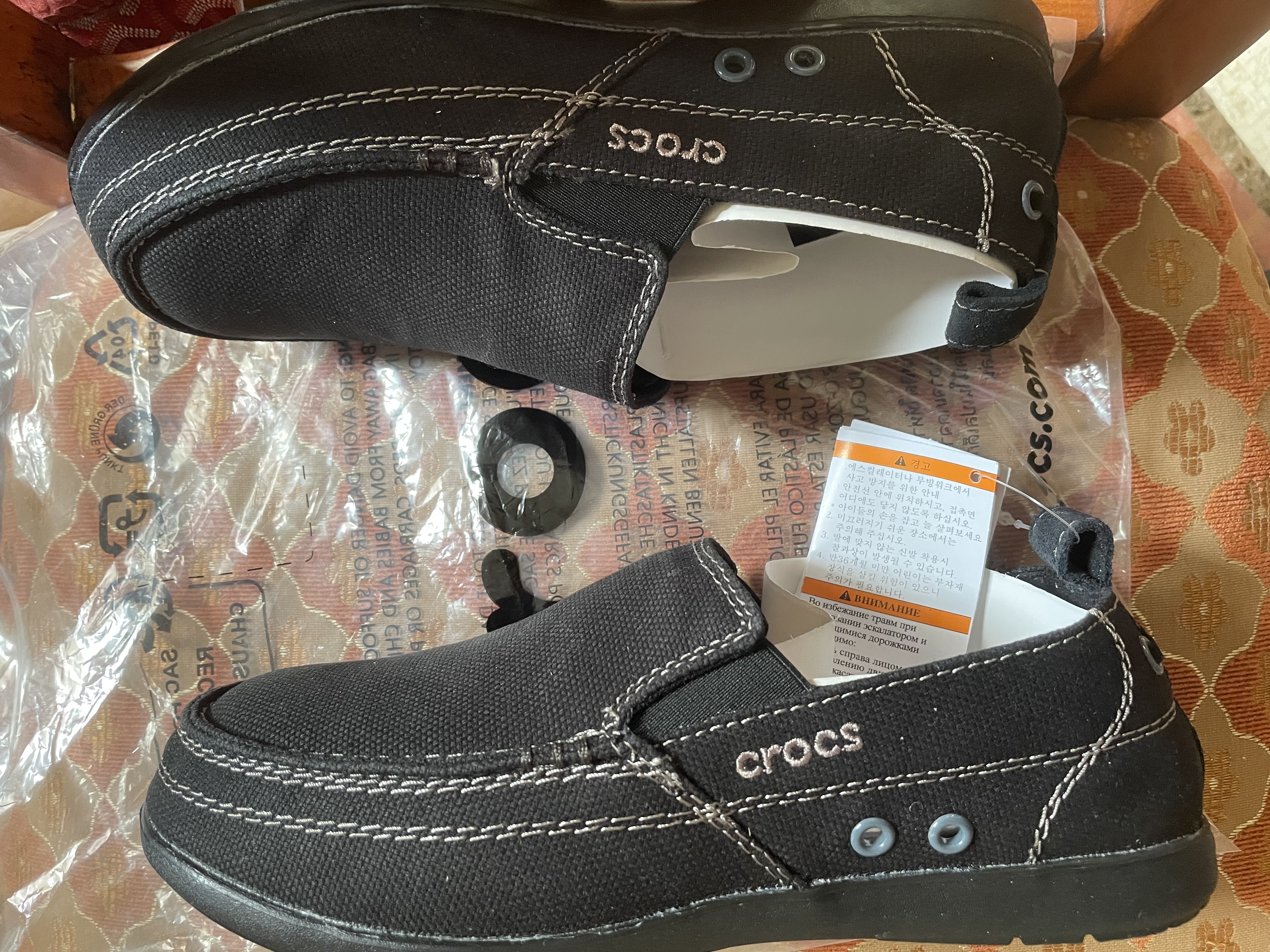 男鞋帆布鞋沃尔卢户外懒人鞋一脚蹬休闲低帮鞋11270 沃尔卢-黑色-crocs 41 (260mm) M8W10 实拍图