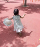 La Chapelle拉夏贝尔女童连衣裙2026新品洋气儿童夏装公主裙宝宝夏季无袖裙子 米色 送帽子 110 建议身高101-110cm 实拍图