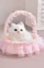 亦趣仿真猫咪玩偶会叫提篮小猫咪毛绒玩具篮子猫女孩生日六一儿童礼物 提篮粉色蕾丝白猫带叫声 实拍图