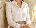 DEGRE ZERO零度衬衫女士修身免烫白衬衣面试商务长袖通勤职业女装正装工作服 白色 【进口匹马棉，体感免烫】 M （体重95-105） 实拍图