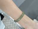 中国黄金（CHINA GOLD）和田玉手镯正品天然晴水玉石镯子羊脂白碧玉新款妈生日礼物送女友 青色【52-54mm】 实拍图