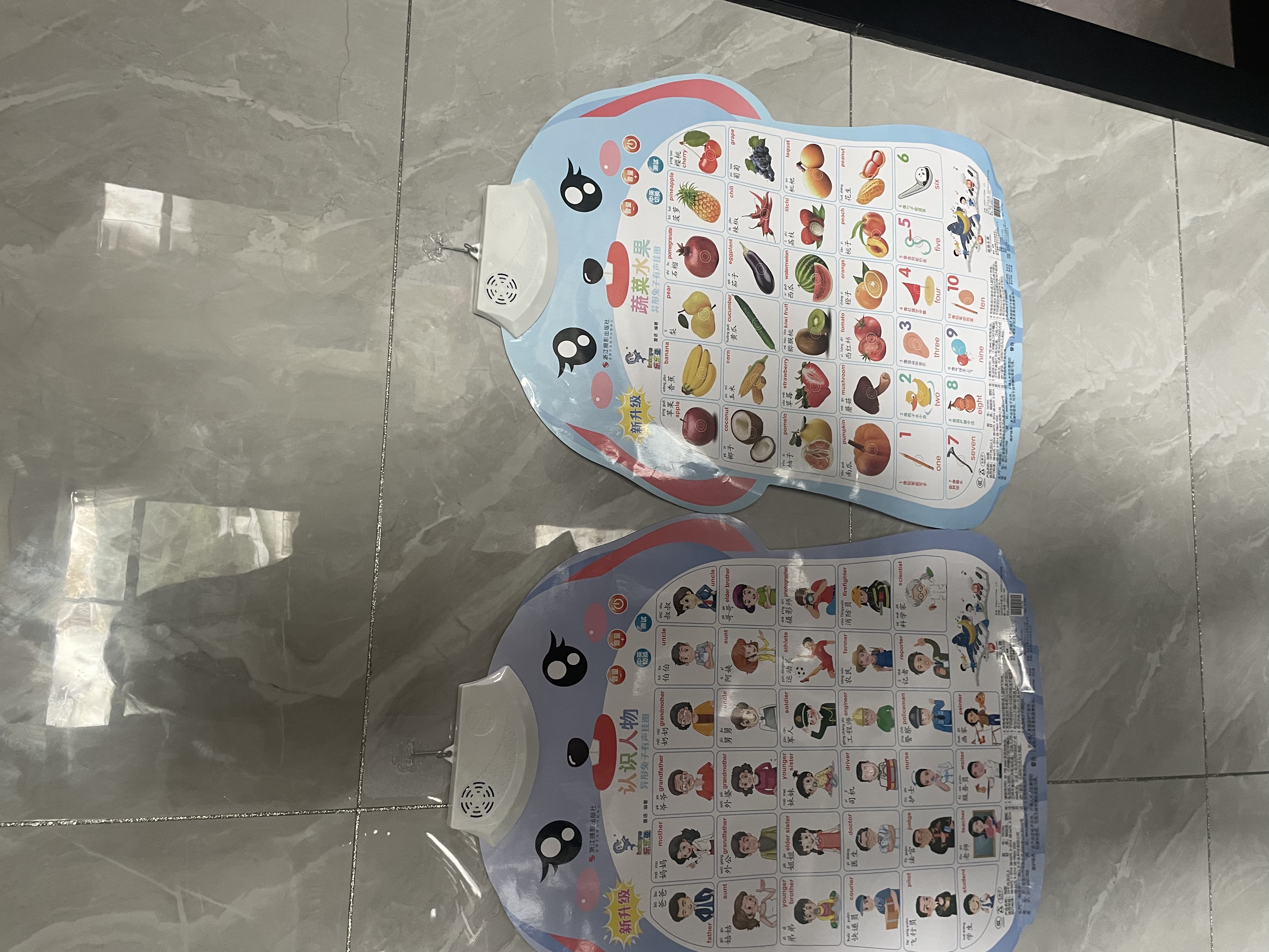 奕思瑞婴儿有声早教挂图识字汉语拼音表数字英文字母看图识物儿童玩具 【5张装】动物人物蔬果交通数字 0-3岁宝宝认知点读发声墙贴 实拍图