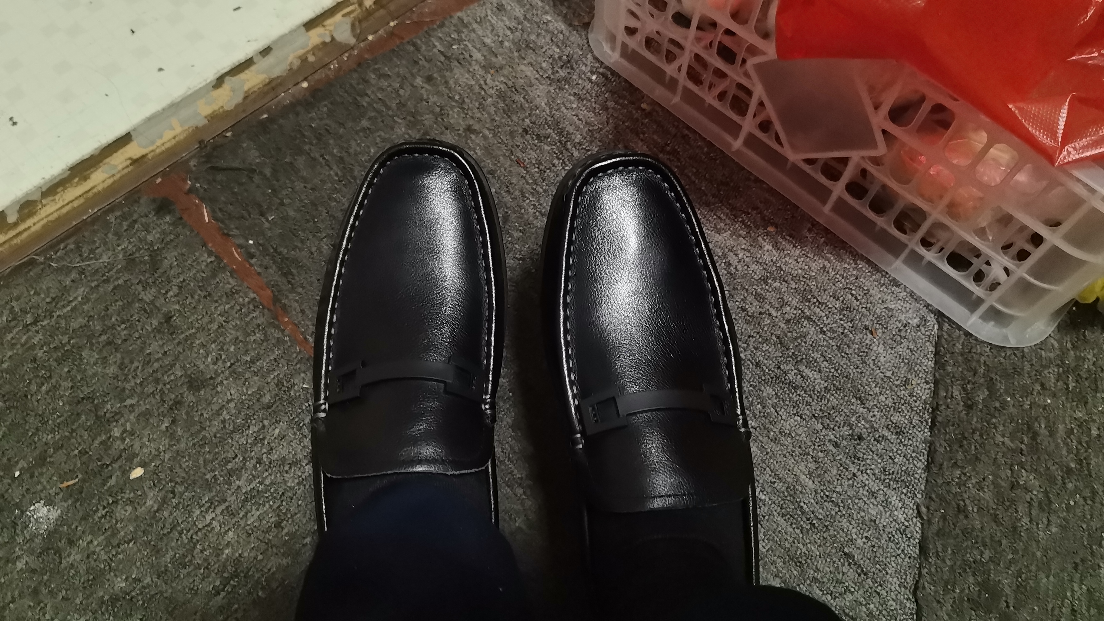 奥康（Aokang）商务休闲皮鞋舒适软底驾车鞋低帮套脚懒人乐福鞋一脚蹬黑39码 实拍图