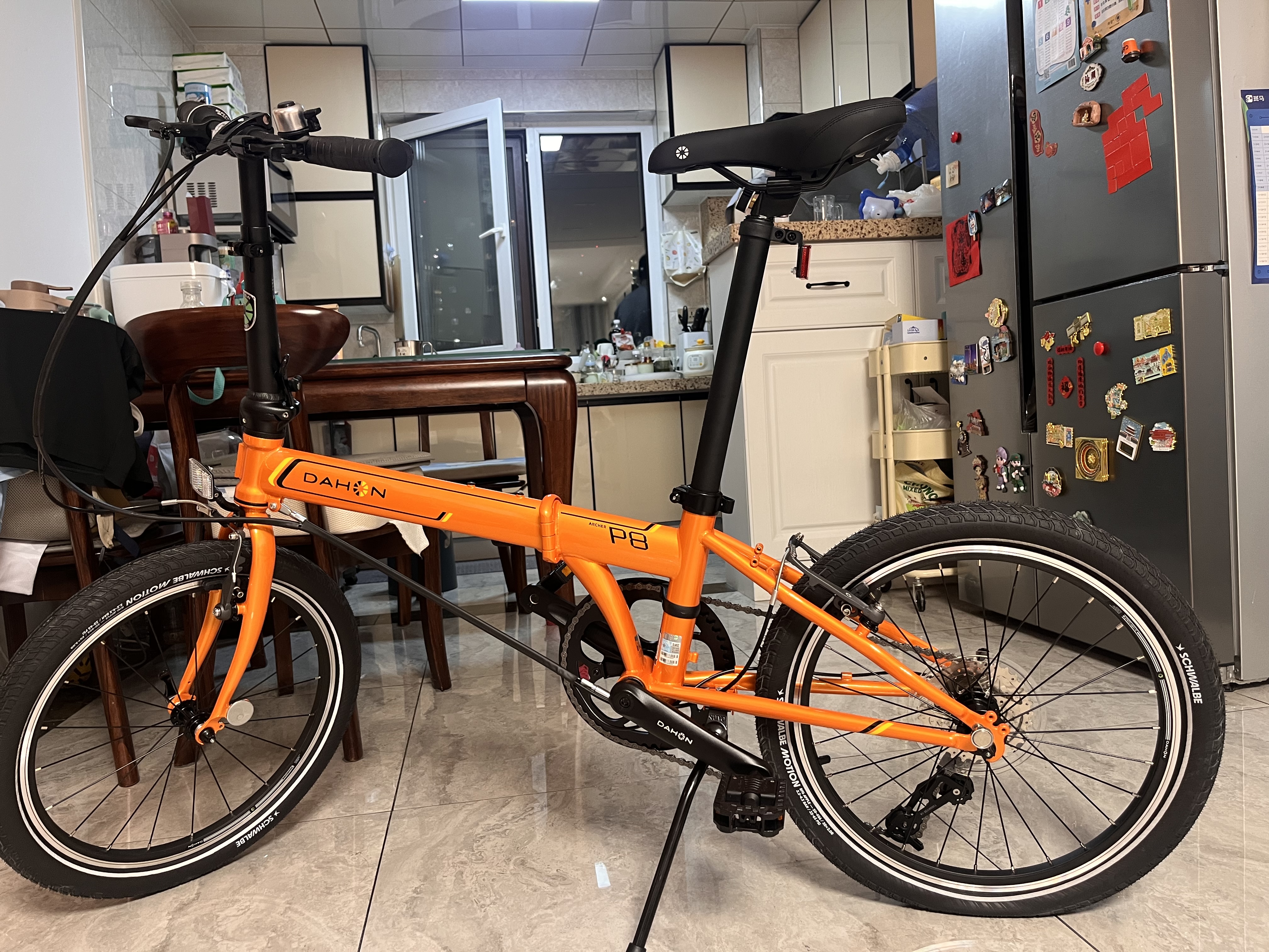 大行（DAHON）折叠自行车20英寸8级变速经典P8单车KBC083 橙色经典版--京仓 实拍图