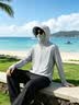 回力防晒衣套装男士夏季户外大帽檐面罩一体防紫外线男款冰丝衣服裤子 深灰+黑色(纯色一套) 【户外专用冰丝防晒套装】 M /170(建议100斤-120斤左右) 实拍图