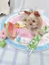 华元宠具（hoopet）狗狗外出水杯便携式喝水器户外遛狗喂食碗水粮一体宠物水壶随行杯 樱花粉背带款-450ML【食品级】 送哑铃藏食挂件+贴纸 实拍图