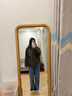 ELLE设计感连帽拼接羊羔毛短外套女2025冬新款仿皮草毛绒宽松上衣 卡其绿 S 实拍图