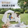 牧高笛（MOBIGARDEN）零动155自动帐篷 户外露营防晒大门厅帐篷黑胶 NX24561044 大象灰 实拍图