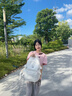 viney书包小学生初中高中大学生背包女大容量旅行双背包户外出游旅行包 白色+可爱挂件 简约轻便高颜值休闲减负电脑包 实拍图