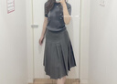 优衣库女装宽褶中裙/半身裙裙子479916 488364 488364/08深灰色 M 实拍图