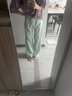 优衣库麻混纺舒适长裤/加长款女装/休闲裤26春夏新款483904 50 浅绿色 XS 实拍图