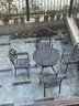 紫叶（ziye） 户外桌椅 庭院铸铝桌椅 花园阳台室外组合 休闲餐桌铁艺烧烤桌椅 经典款【D90圆桌+4椅】配坐垫 实拍图