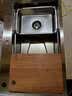 欧琳（OULIN）厨房洗菜盆大单槽蜂窝压纹加厚304不锈钢水槽家用洗碗槽台中下盆 5.0枪灰-60*45B套餐蜂窝纹左下水抽拉龙头+皂液器 实拍图